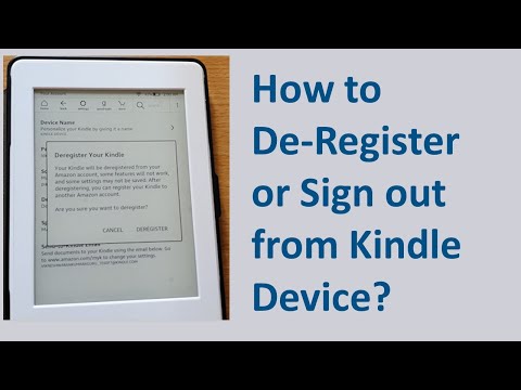How to De Register / Sign out from Kindle Device?