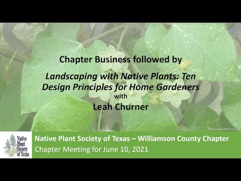 Jun 2021 Meeting: Landscaping with Native Plants: Ten...