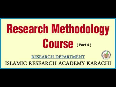Research Methodology Course Part 4