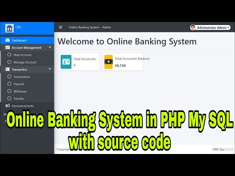 Online Banking System in PHP My SQL with source code