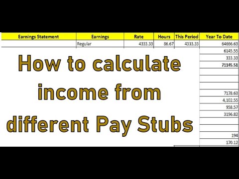 How to Calculate income from Paystubs, Hourly, Weekly...