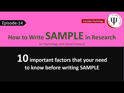 How to write Sample in Research Methodology