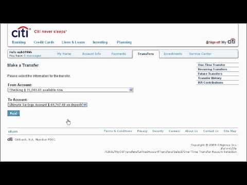 Citi QuickTake Demo: How to Make a Transfer Between...