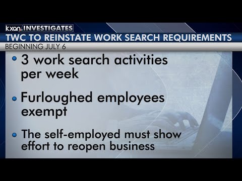 TWC plans to reinstate work search requirements July 6