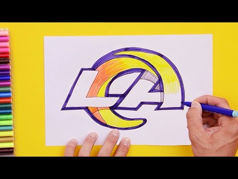 How to draw LA Rams Logo (NFL Logo)