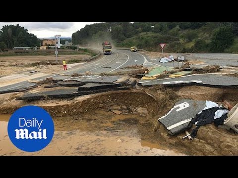 Floods sweep through northern Spanish towns killing a...