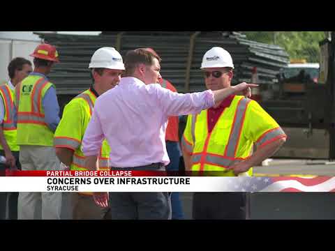 Portion of railroad bridge collapses in Syracuse;...