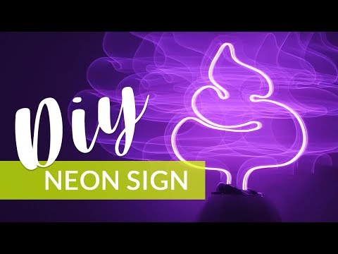 DIY NEON SIGN - 💩Poop Emoji!