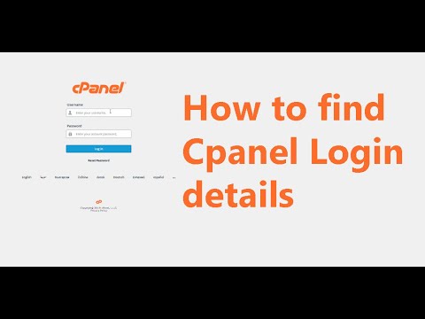 How to find Cpanel login details