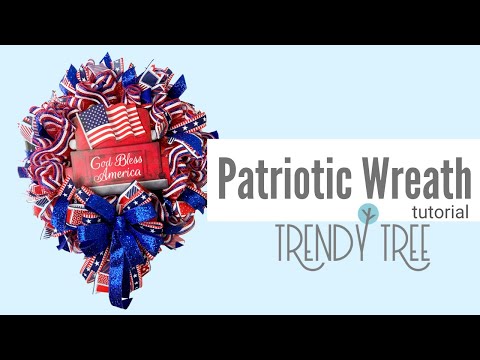 Patriotic Deco Mesh Wreath Ruffle Technique & God...