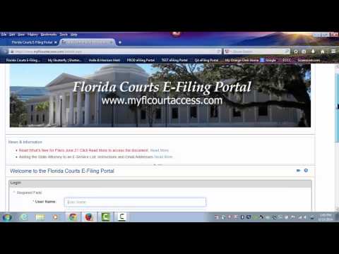 Florida Courts E-Filing Portal - Login Page - YouTube