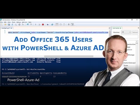 Add Users to Office 365 with PowerShell and Azure Ad