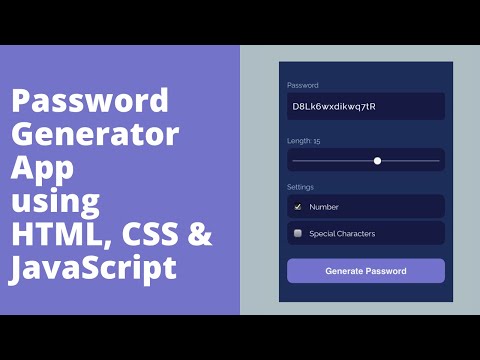 Design Simple Password Generator App using HTML, CSS &...