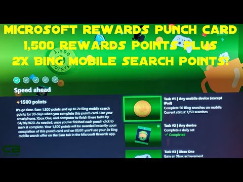 Xbox Bonus Round Microsoft Rewards Punch Card - 1,500...