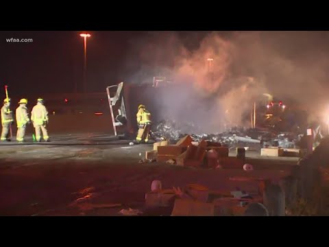 Semi-truck carrying toilet paper catches fire, shuts...