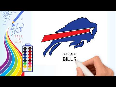 How to Draw -Drawing the Buffalo Bills logo - coloring...