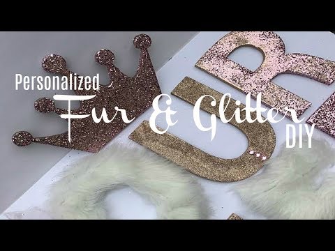 BLING & FUR WALL DECOR DIY | PERSONALIZED BABY SHOWER...