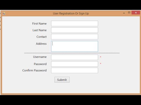 C# - Create User Registration Or Sign Up Form With SQL...