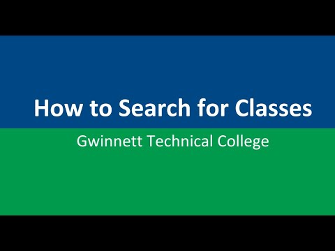 How to Search for Classes | Gwinnett Technical College