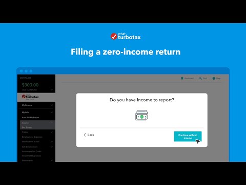 Filing a zero-income return | TurboTax Canada