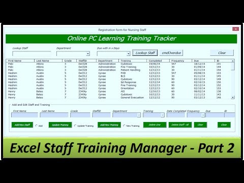 Staff Training Manager - Creating the Userform - Excel...