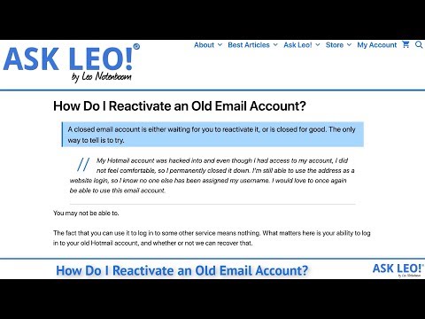 How Do I Reactivate an Old Email Account?