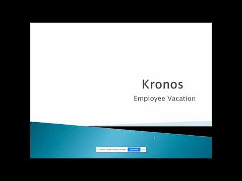 Kronos - Employee Vacation Update