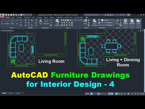 AutoCAD 2D Furniture Drawings for Interior Design - 4