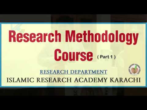 Research Methodology Course Part 1