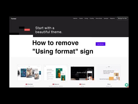 How to remove "Using format" sign from format.com...