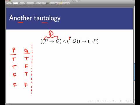 Tautologies and contraditions, part 1 (Screencast...