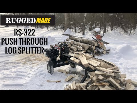 Rugged Made RS-322 log splitter, cutting and splitting...