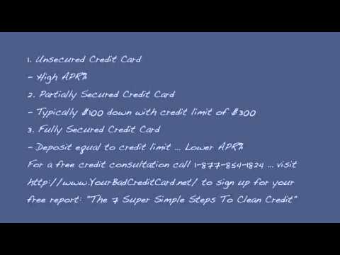 Credit Cards for Bad Credit - 5 Types