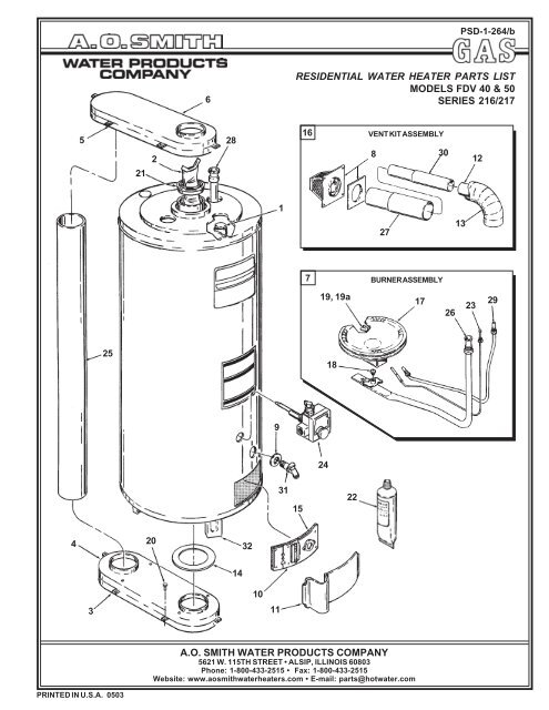 Fdv 40 50 A O Smith Water Heaters