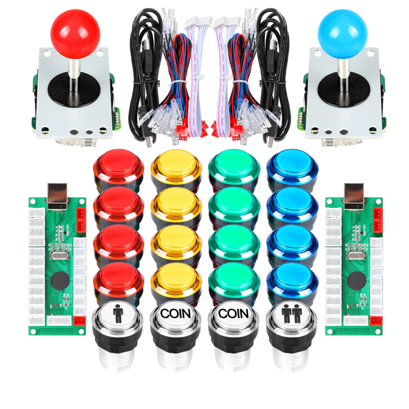 2 Player LED Arcade DIY Kits USB Encoder to PC Joystick