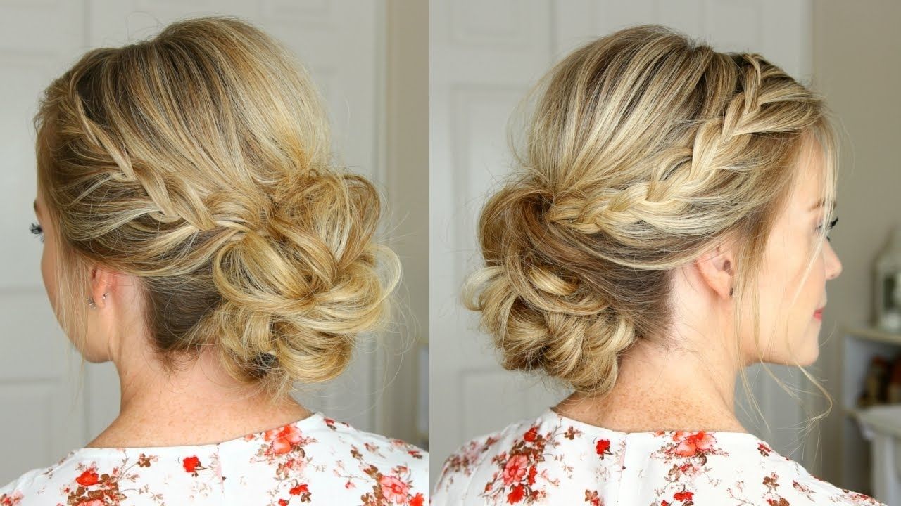 Lace Braid Homecoming Updo | Missy Sue – Youtube Inside Dressy Updo Hairstyles (Gallery 4 of 15)