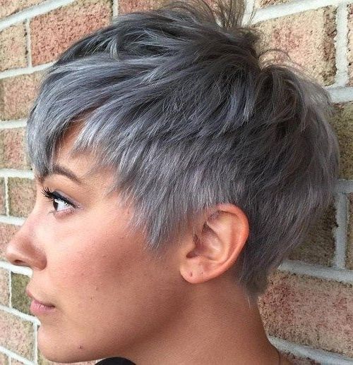 Featured Photo of Choppy Gray Pixie Haircuts