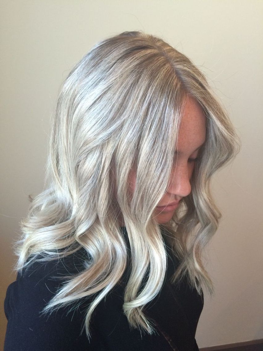 Platinum Blonde Hair Color Light Icy Ash Highlight Lowlight Beige With Regard To Most Up To Date Ash Blonde Lob With Subtle Waves (Gallery 6 of 20)