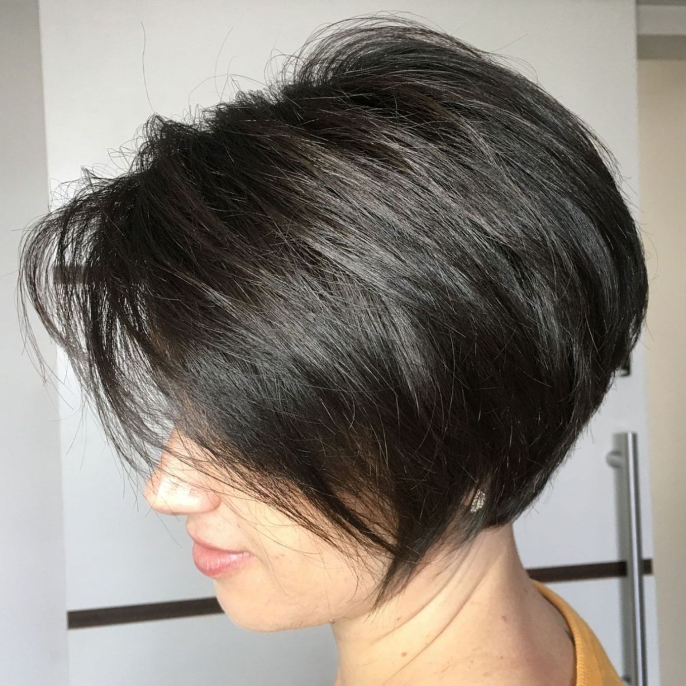 60 Classy Short Haircuts And Hairstyles For Thick Hair In 2018 Inside Long Feathered Espresso Brown Pixie Hairstyles (Gallery 4 of 20)