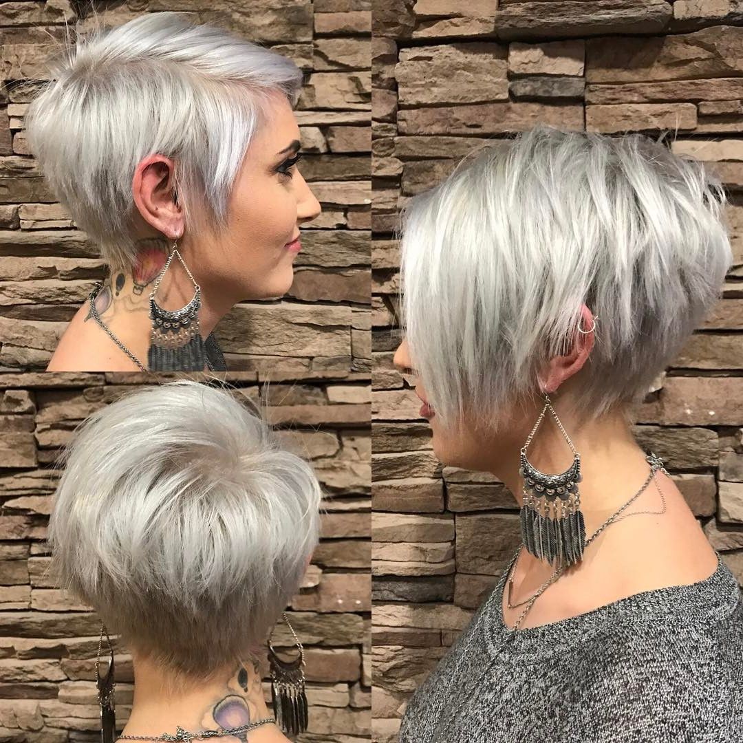 20 Trendy Hair Color Ideas 2019: Platinum Blonde Hair Ideas With Regard To Layered Platinum Bob Hairstyles (Gallery 10 of 20)
