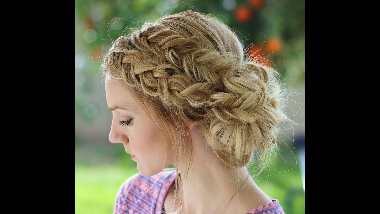How To: Dutch Braid And Dutch Fishtail Braid Messy Bun – Youtube In Popular Formal Dutch Fishtail Prom Updos (Gallery 1 of 20)