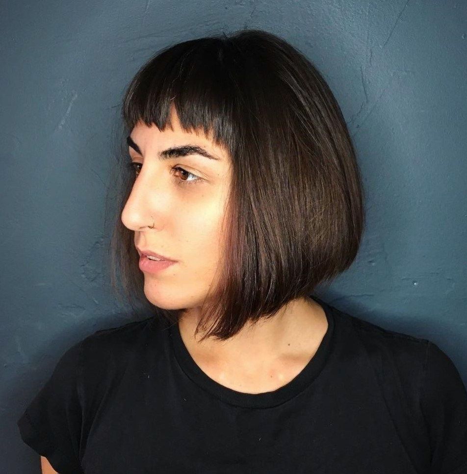 Featured Photo of Sleek Bob Hairstyles With Cropped Jagged Bangs