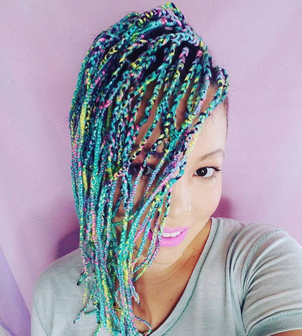 Featured Photo of Tight Green Boxer Yarn Braid Hairstyles
