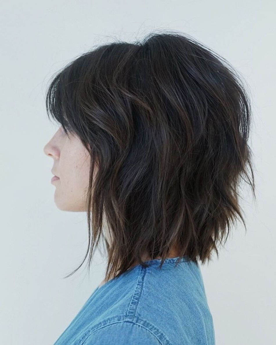Featured Photo of Pretty Shaggy Brunette Bob Hairstyles