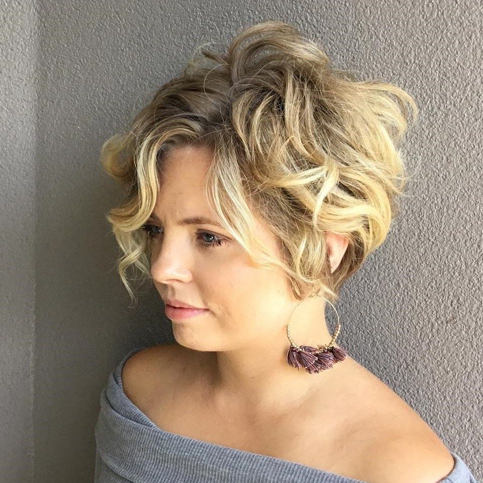 Featured Photo of Messy Curly Blonde Pixie Bob Haircuts