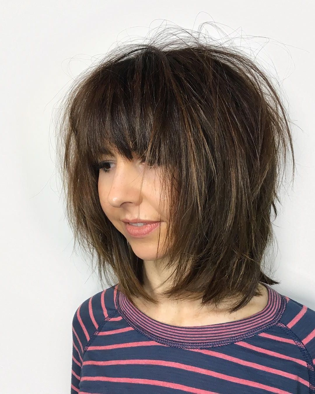 Featured Photo of Brunette Razor Haircuts With Bangs