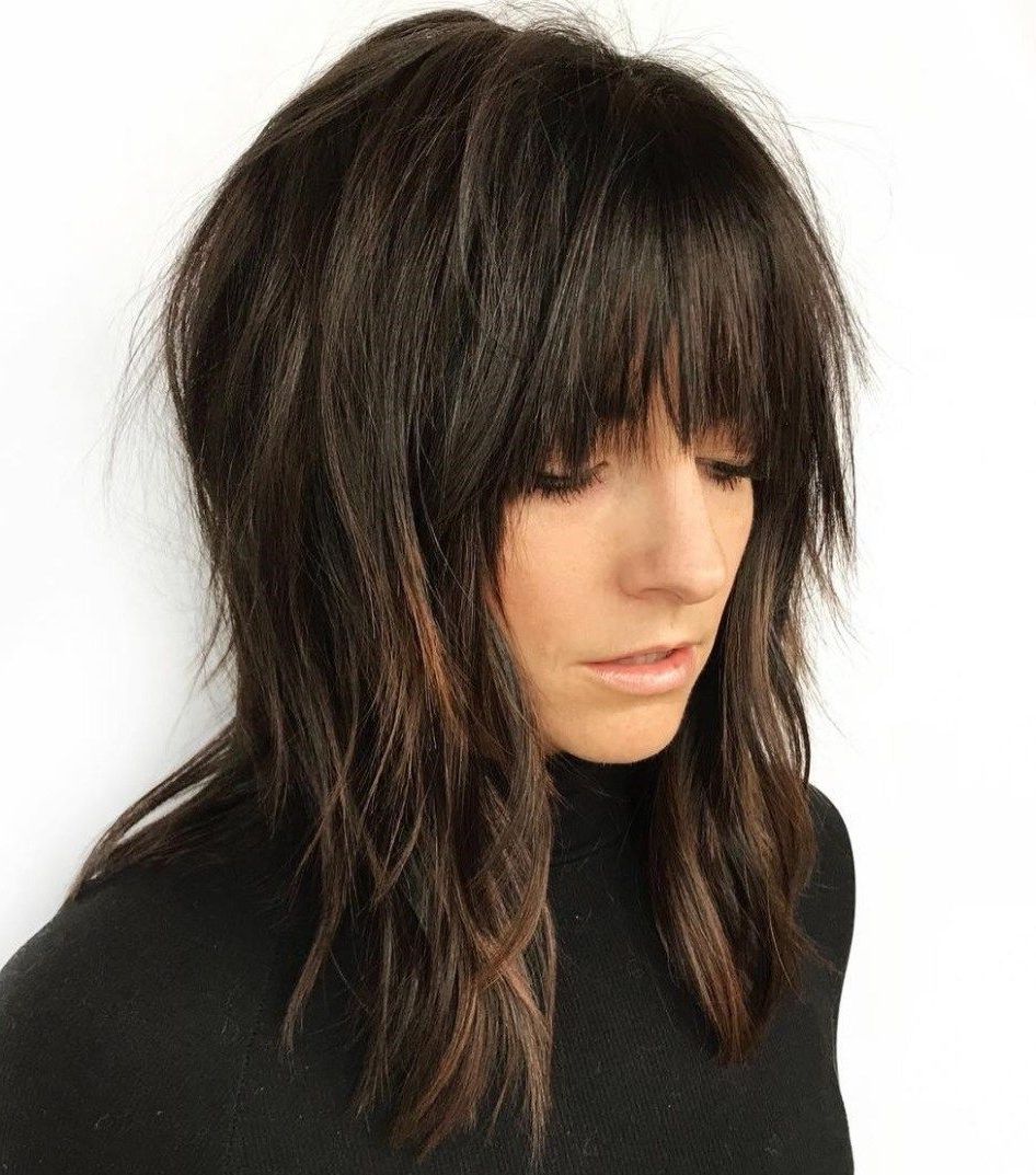 Featured Photo of Razored Black Shag Haircuts With Bangs
