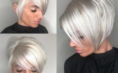 High-shine Sleek Silver Pixie Bob Haircuts