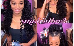 Curly Half-updo with Ponytail Braids