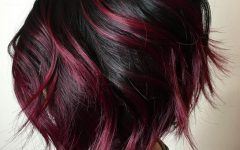 Stacked Black Bobhairstyles  with Cherry Balayage